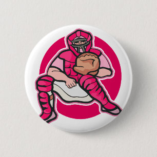 Pink Catcher Pinback Button