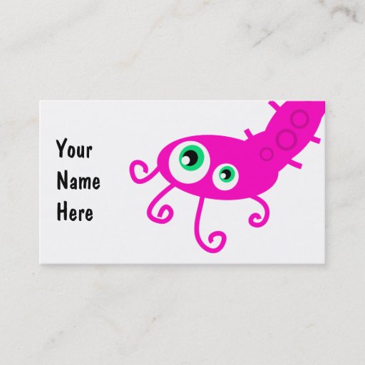 Customizable Pink Caterpillar Germ Business Card Templates