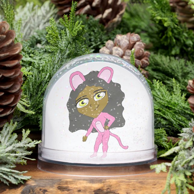 pink catgirl   snow globe (Winter)
