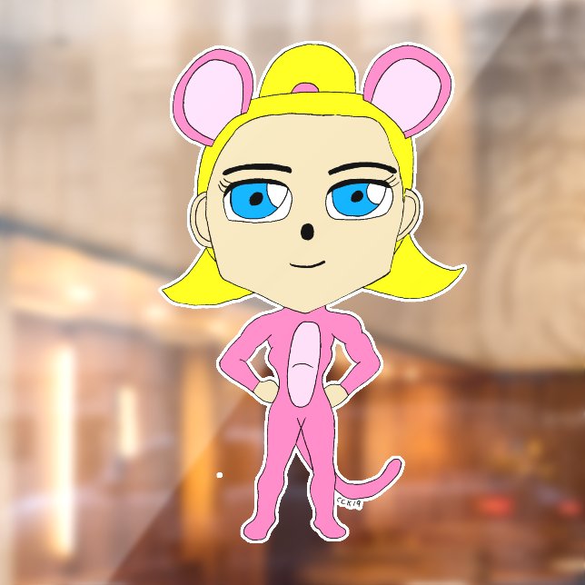 pink catgirl     window cling (Sheet 2)