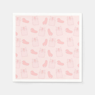 Pink Cats and Jellybeans Pattern Napkins