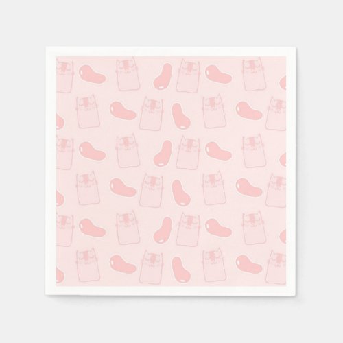 Pink Cats and Jellybeans Pattern Napkins