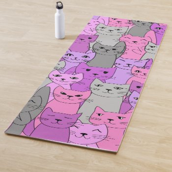 Pink Cats Design Yoga Mat by SjasisDesignSpace at Zazzle
