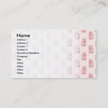 Pink Cats. Pattern Business Card by Animal_Art_By_Ali at Zazzle