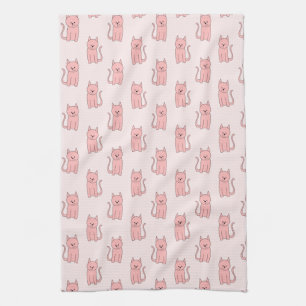 Pink Cats. Pattern Towel