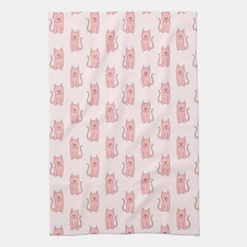 Pink Cats. Pattern Towel by Animal_Art_By_Ali at Zazzle