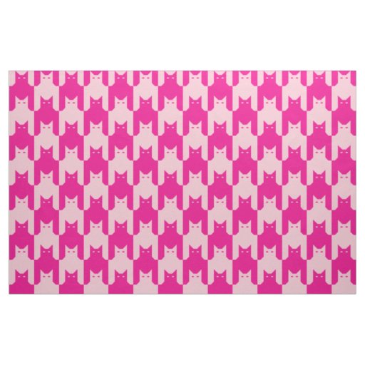 Pink Catstooth Fabric