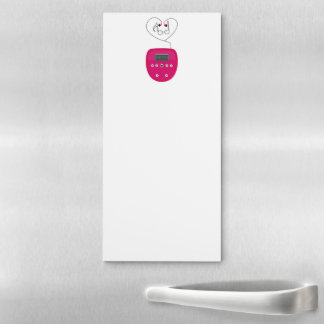 Pink CD Player with Earphones Kissing Magnetic Notepad