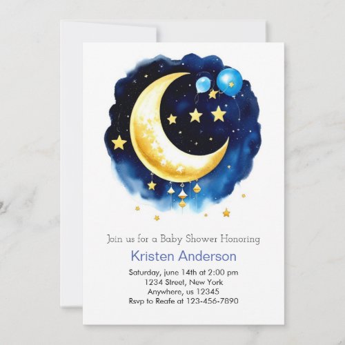 Pink Celestial Adventure Girl Baby Shower Invitation