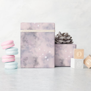 Pink Celestial Birthday Magical Watercolor Wrapping Paper