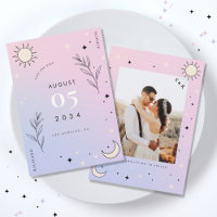 Pink Celestial Moon Sun Tarot Mystic Photo Wedding