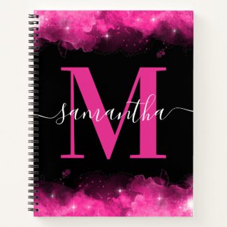 Pink Celestial Signature Monogram Notebook