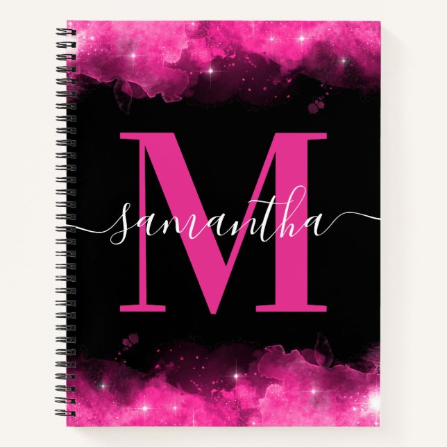 Pink Celestial Signature Monogram Notebook (Front)