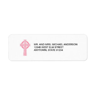 Pink Celtic Cross Label