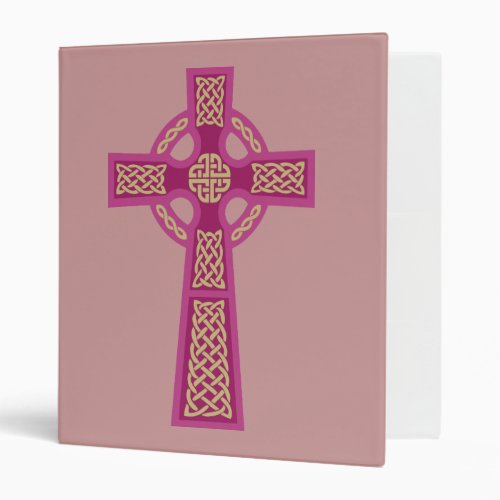 Pink Celtic Cross School Binder