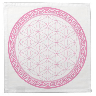 Pink Celtic Flower of Life Crystal Grid for Love Napkin