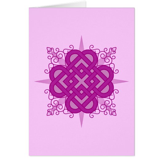 Pink Celtic "Quadheart" Card (Front)