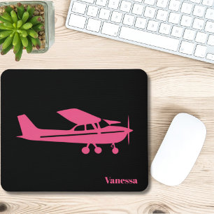 Pink Cessna Airplane Girly Aviation Custom Office Mouse Pad