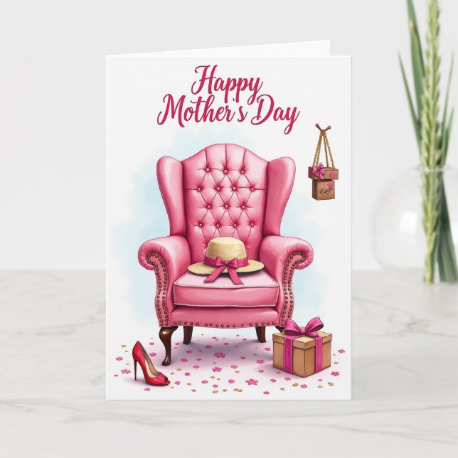 Pink Chair Mothers Day Art Card (Front)
