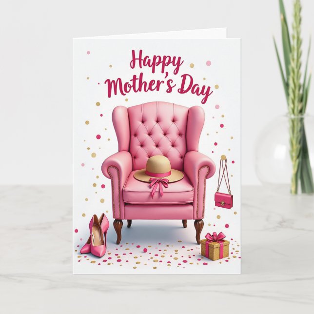Pink Chair Mothers Day Card (Front)