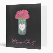 Pink Chalkboard Mason Jar Bridal Recipe Folder (Front/Inside)