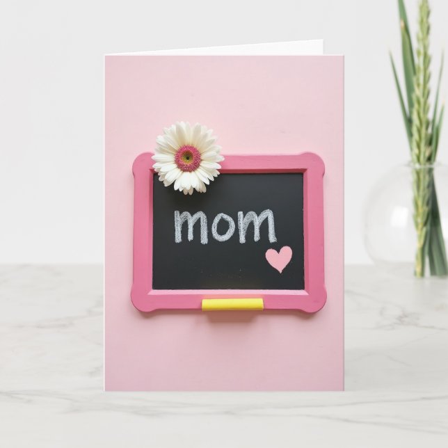 Pink Chalkboard Mom Card (Front)