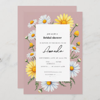 Pink Chamomile Bridal Shower Invitation