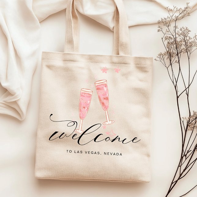 Pink Champagne Bachelorette Destination Welcome Tote Bag (Creator Uploaded)