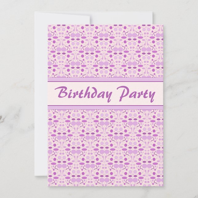 Pink Champagne Birthday Polka Dot Party Invitation (Front)