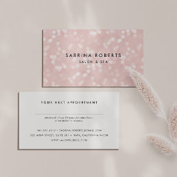 Pink Champagne Bokeh Appointment Card