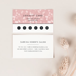 Pink Champagne Bokeh Loyalty Card