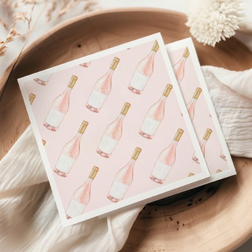 Pink Champagne Bridal Shower Bachelorette Party Napkins