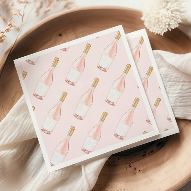 Pink Champagne Bridal Shower Bachelorette Party Napkins (Creator Uploaded)