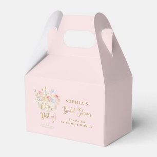 Pink Champagne Bridal Shower Cheers, Darling! Favor Boxes
