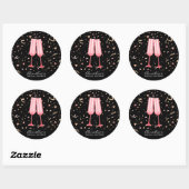 Pink Champagne Bridal Shower Classic Round Sticker (Sheet)