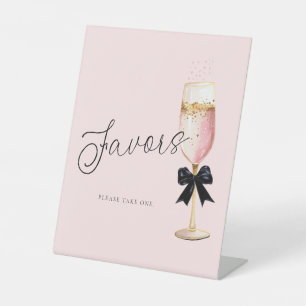 Pink Champagne Bridal Shower Favors Sign