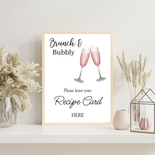 Pink Champagne Bridal Shower Recipe Request Post Poster