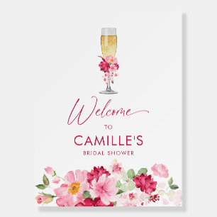 Pink Champagne Bridal Shower Welcome Sign