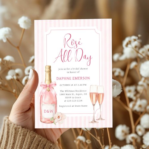 Pink Champagne Bubbly Bridal Shower Invitation