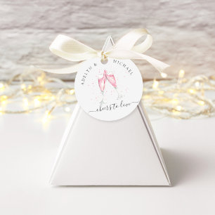 Pink Champagne "Cheers to Love" Personalized Favor Tags