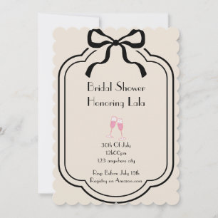 Pink champagne elegant bridal shower invitation