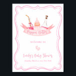 Pink Champagne Feet Frame Girl Baby Shower Welcome Poster<br><div class="desc">Cute sweet pink poppin's bottles baby shower,  featuring girl baby shower celabrating champange bottle,  baby bottle,  baby feets,  and vintage frame.  this design will creates a beautiful and memorable aesthetic that is sure to impress and delight all of your guests.</div>