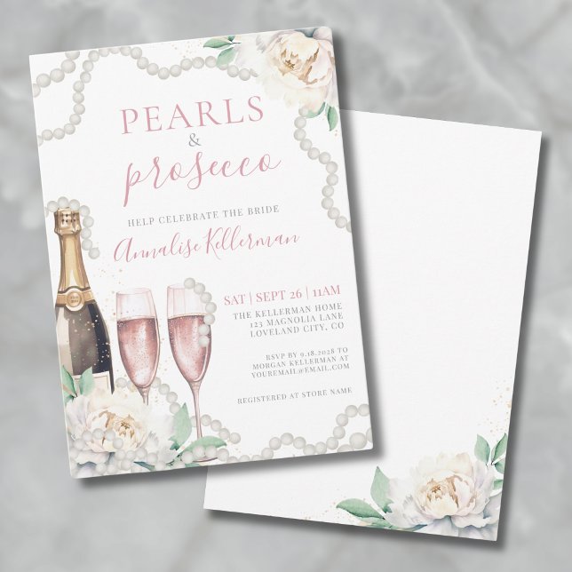 Pink Champagne Floral Bridal Shower Invitation (Pink Champagne Floral Bridal Shower Invitation)