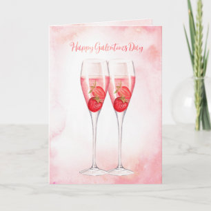 Pink Champagne Galentine's Day Card