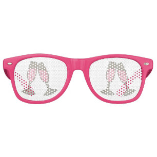Pink Champagne Glass Toast Wedding Party Shades