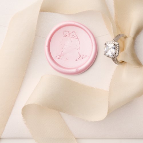 Pink Champagne Glasses Bridal Shower Wedding Wax Seal Stamp