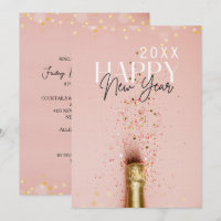 Pink Champagne Happy New Year Party