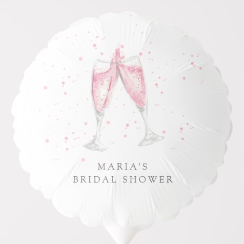 Pink Champagne Personalized Bridal Shower Balloon