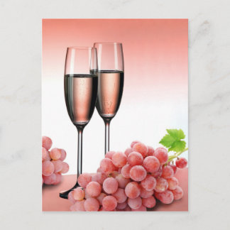 Pink champagne postcard