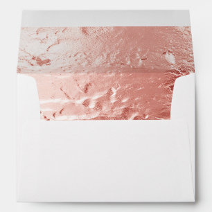 Pink Champagne Rose Glam Wedding Envelope